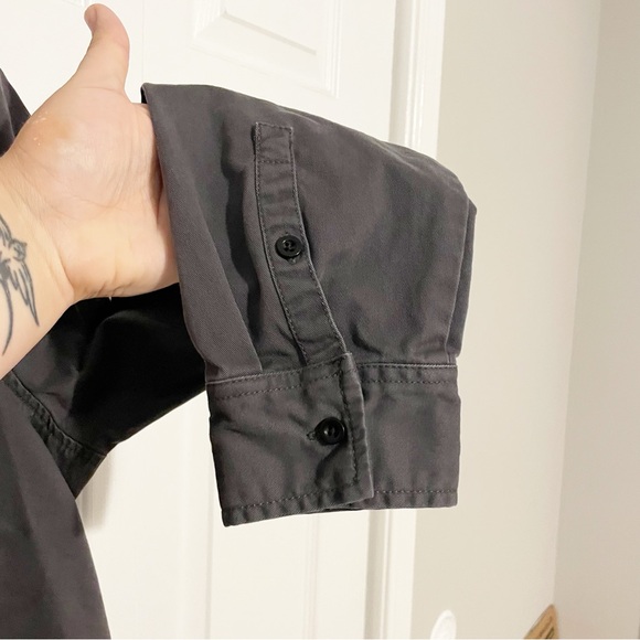 Madewell Darted Button Up Shirt (Re)generative Chino Size 16 Gray Fitted Cotton - Picture 8 of 11